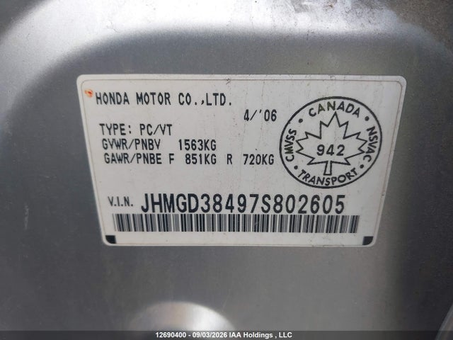Продаж на аукціоні авто 2007 Honda Fit Lx, vin: JHMGD38497S802605, номер лоту: 12690400