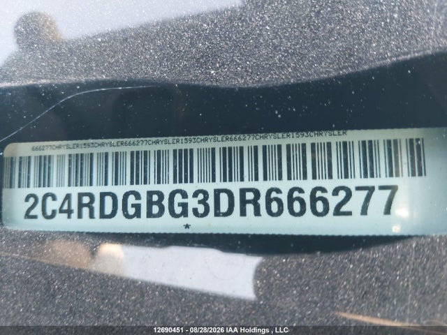 2013 Dodge Grand Caravan Se/sxt მანქანა იყიდება აუქციონზე, vin: 2C4RDGBG3DR666277, აუქციონის ნომერი: 12690451