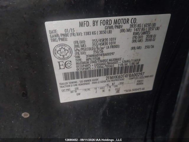 Ford Flex Limited 2015 2FMHK6DT4FBA00297 Image 19