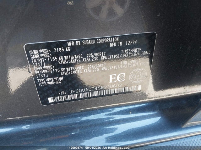 Subaru Crosstrek Touring 2025 JF2GUADC4S8220602 Image 18