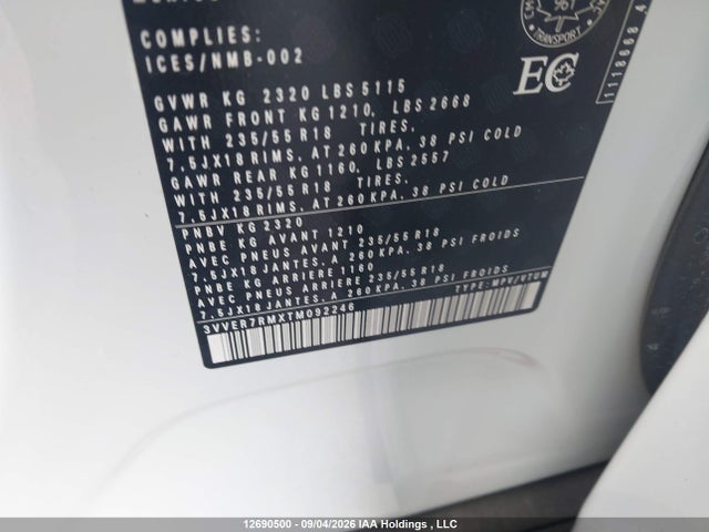 Продаж на аукціоні авто 2026 Volkswagen Tiguan Se, vin: 3VVER7RMXTM092246, номер лоту: 12690500