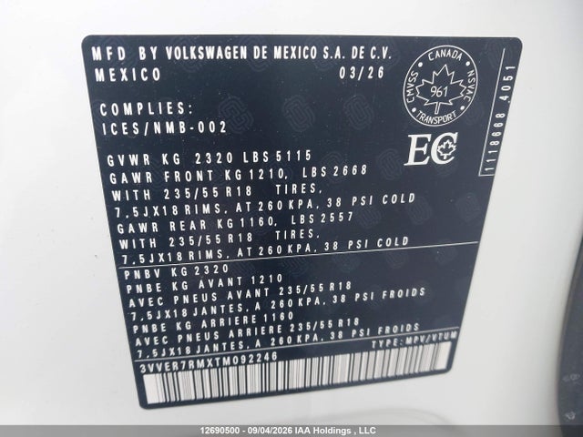 Volkswagen TIGUAN SE 2026 3VVER7RMXTM092246 Image 9