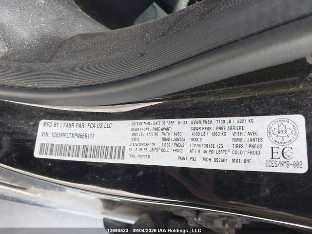 Продажа на аукционе авто 2023 Ram 1500 Rebel, vin: 1C6SRFLTXPN659117, номер лота: 12690523