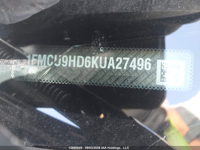Продаж на аукціоні авто 2019 Ford Escape Sel, vin: 1FMCU9HD6KUA27496, номер лоту: 12690549