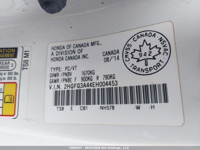 2HGFG3A44EH004453 Honda Civic