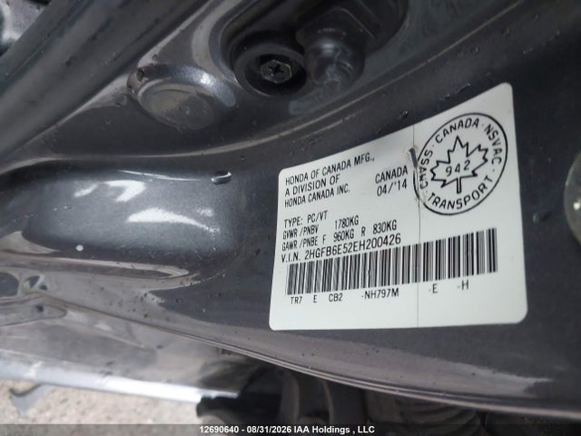 Honda Civic 2014 2HGFB6E52EH200426 Image 9