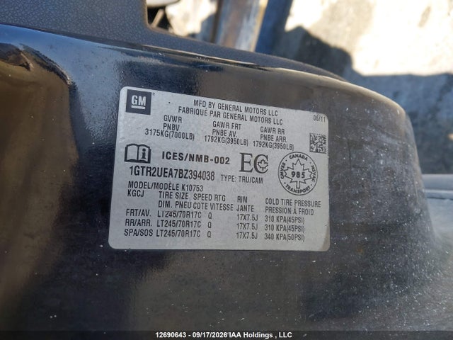 Продажа на аукционе авто 2011 Gmc Sierra K1500 Sl, vin: 1GTR2UEA7BZ394038, номер лота: 12690643