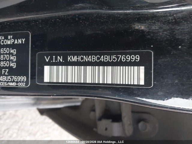 12690654 :رقم المزاد ، KMHCN4BC4BU576999 vin ، 2011 Hyundai Accent مزاد بيع