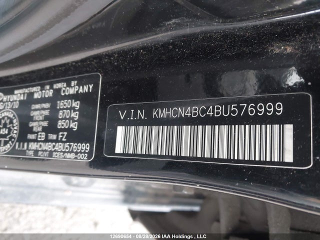 12690654 :رقم المزاد ، KMHCN4BC4BU576999 vin ، 2011 Hyundai Accent مزاد بيع