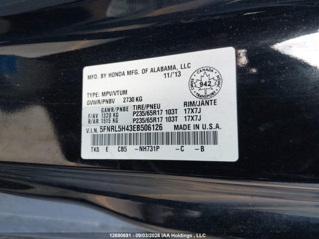 Honda ODYSSEY EX 2014 5FNRL5H43EB506126 Image 19