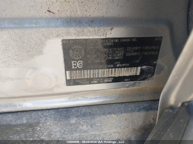 12690699 :رقم المزاد ، 2T3B1RFV8PC351498 vin ، 2023 Toyota Rav4 Le مزاد بيع