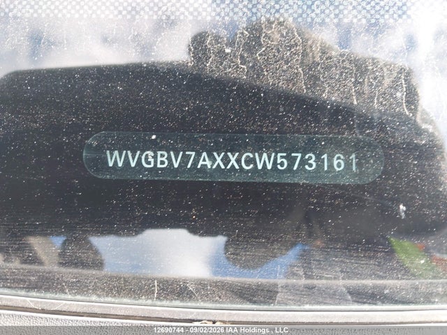 12690744 :رقم المزاد ، WVGBV7AXXCW573161 vin ، 2012 Volkswagen Tiguan مزاد بيع