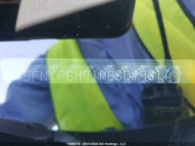 Продаж на аукціоні авто 2021 Honda Pilot Black, vin: 5FNYF6H71MB501931, номер лоту: 12690776