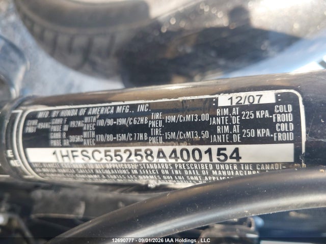 Aukcja sprzedaży 2008 Honda Vtx1300 C, vin: 1HFSC55258A400154, numer aukcji: 12690777