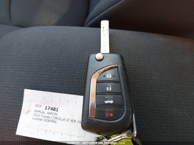 Продажа на аукционе авто 2022 Toyota Corolla, vin: 5YFBPMBE8NP391822, номер лота: 12690781