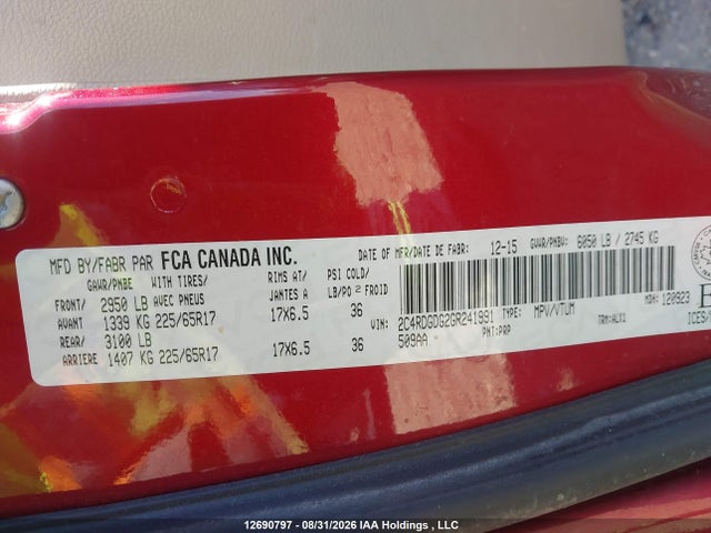 2C4RDGDG2GR241991 Dodge Grand Caravan Crew