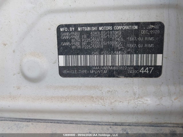 JA4AJVAW7MU601822 Mitsubishi Rvr Se/sel/le/gt