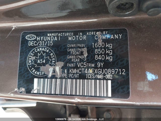 Hyundai ACCENT SE 2016 KMHCT4AEXGU089712 Image 19