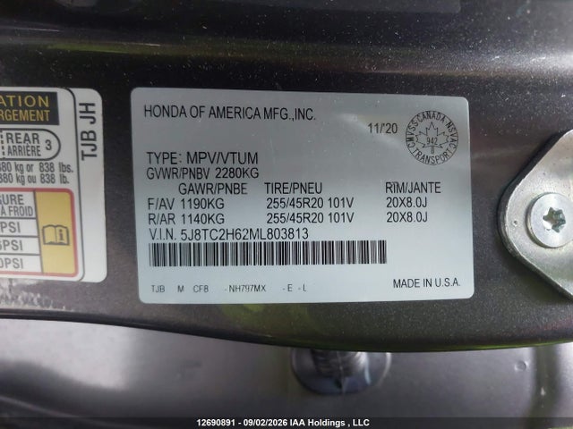 Продаж на аукціоні авто 2021 Acura Rdx A-spec, vin: 5J8TC2H62ML803813, номер лоту: 12690891