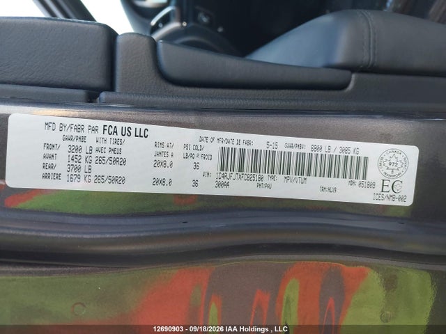 1C4RJFJTXFC825180 Jeep Grand Cherokee Summit