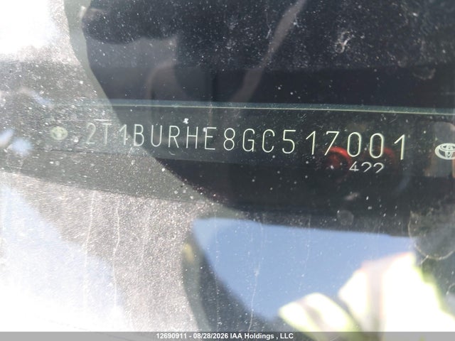 2T1BURHE8GC517001 Toyota Corolla L/le/le Pls/prm/s/s Pls