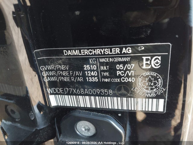 Продаж на аукціоні авто 2008 Mercedes-benz Cl 63 Amg, vin: WDDEJ77X68A009358, номер лоту: 12690918