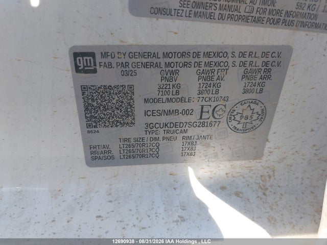 Chevrolet Silverado K1500 Lt 2025 3GCUKDED7SG281677 Image 18