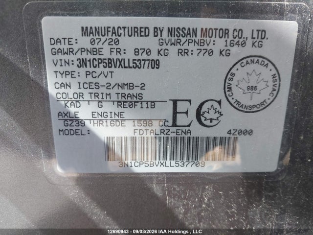 Nissan KICKS S 2020 3N1CP5BVXLL537709 Image 18