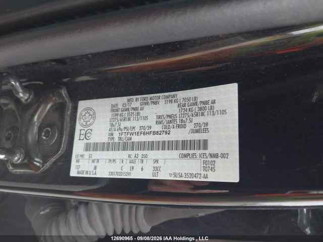 Ford F-150 Xlt 2017 1FTFW1EF6HFB82792 Image 9