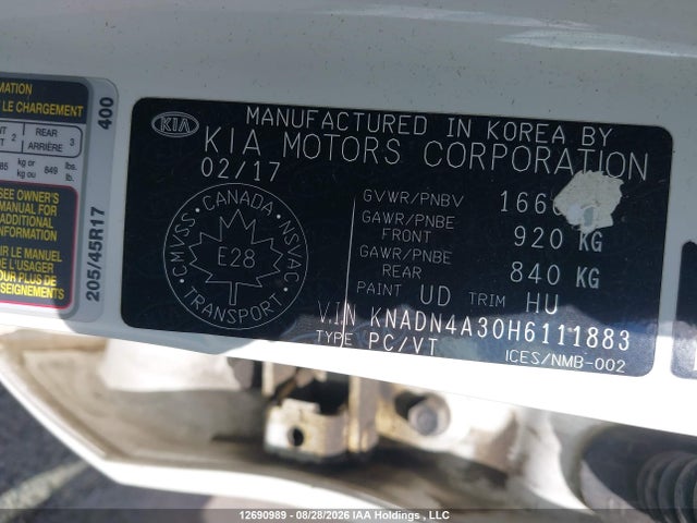 Aukcja sprzedaży 2017 Kia Rio Ex Special Edition/ex+ W/sunroof/lx/lx+/sx/sx W/navigation, vin: KNADN4A30H6111883, numer aukcji: 12690989