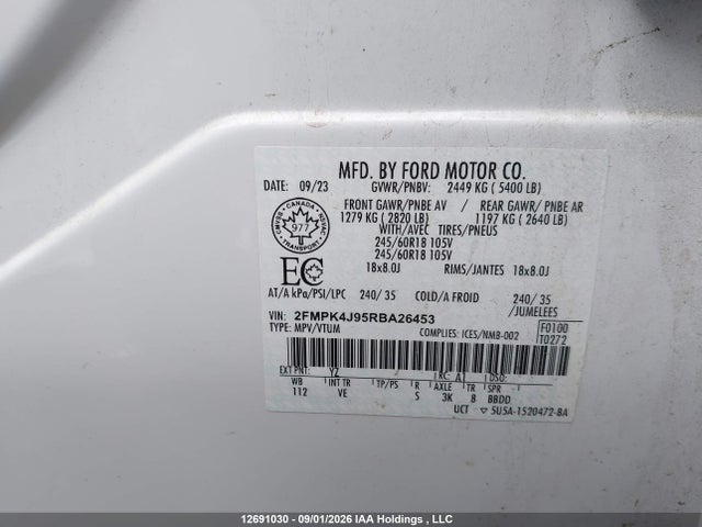 Ford EDGE SEL 2024 2FMPK4J95RBA26453 Image 9