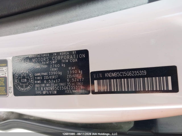 KIA Sedona Lx/lx+ 2016 KNDMB5C15G6235319 Image 18