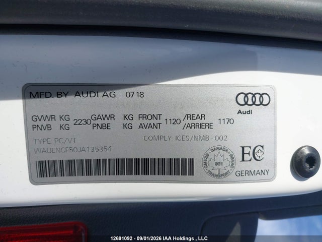 WAUENCF50JA135354 Audi A5 Premium Plus S-line