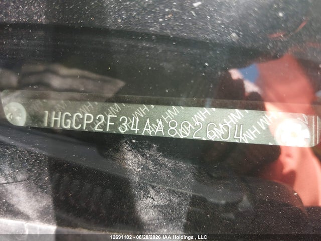 Aukcja sprzedaży 2010 Honda Accord, vin: 1HGCP2F34AA802604, numer aukcji: 12691102