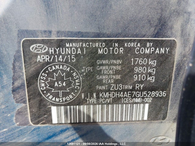 Aukcja sprzedaży 2016 Hyundai Elantra Sport Appearance, vin: KMHDH4AE7GU528936, numer aukcji: 12691121