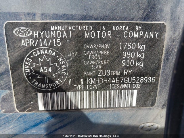 Aukcja sprzedaży 2016 Hyundai Elantra Sport Appearance, vin: KMHDH4AE7GU528936, numer aukcji: 12691121