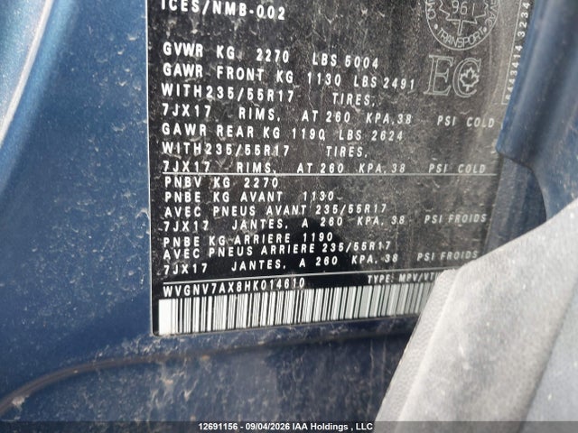 Aukcja sprzedaży 2017 Volkswagen Tiguan Wolfsburg Edition, vin: WVGNV7AX8HK014610, numer aukcji: 12691156