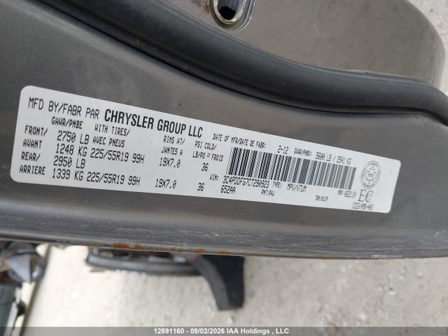 Aukcja sprzedaży 2012 Dodge Journey R/t, vin: 3C4PDDFG7CT290923, numer aukcji: 12691160