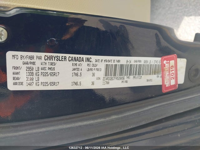 Dodge Grand Caravan Se/sxt 2015 2C4RDGBG7FR528096 Image 9