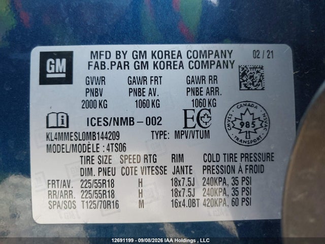 Buick Encore Gx Select 2021 KL4MMESL0MB144209 Image 9