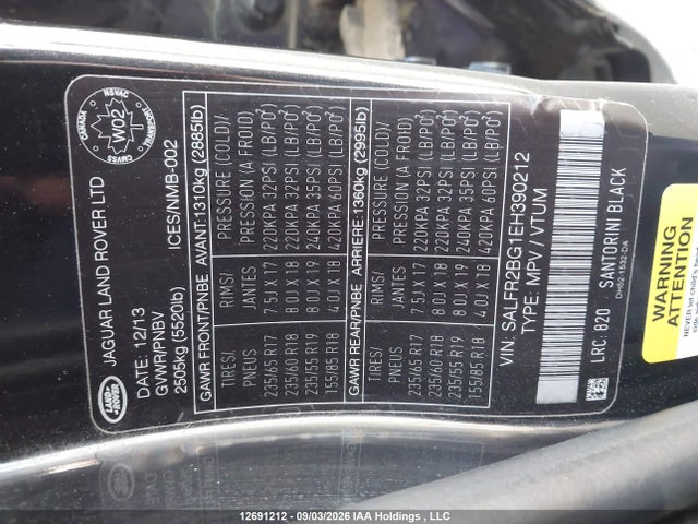 Land Rover LR2 HSE 2014 SALFR2BG1EH390212 Image 9
