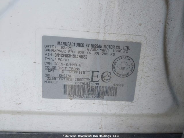 3N1CP5CV1SL476652 Nissan Kicks Play Sv