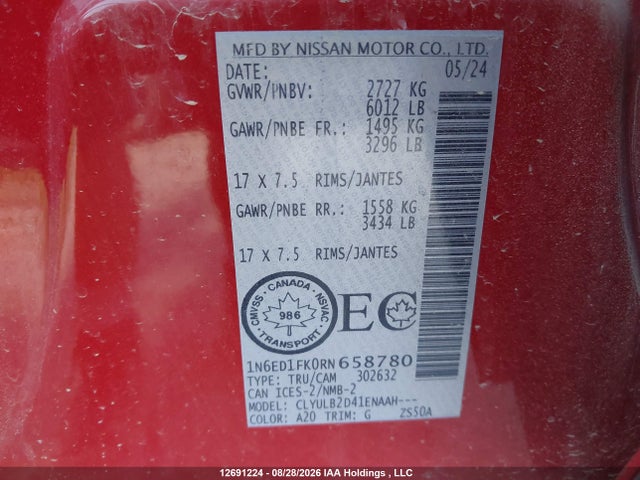 Nissan Frontier 2024 1N6ED1FK0RN658780 Image 9