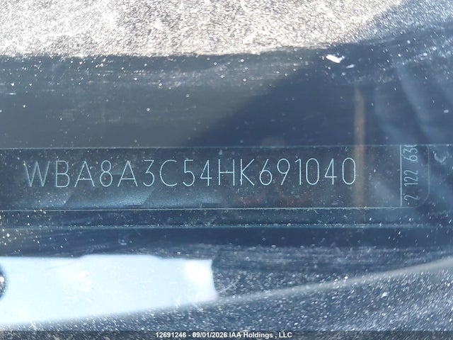 2017 Bmw 320 Xi მანქანა იყიდება აუქციონზე, vin: WBA8A3C54HK691040, აუქციონის ნომერი: 12691246