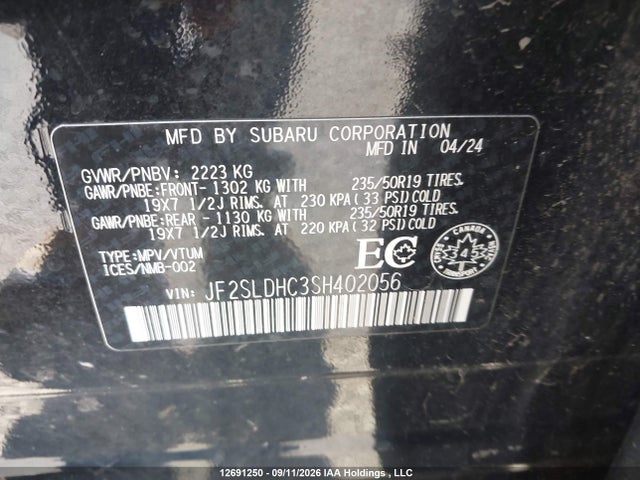 Subaru Forester Sport 2025 JF2SLDHC3SH402056 Image 9