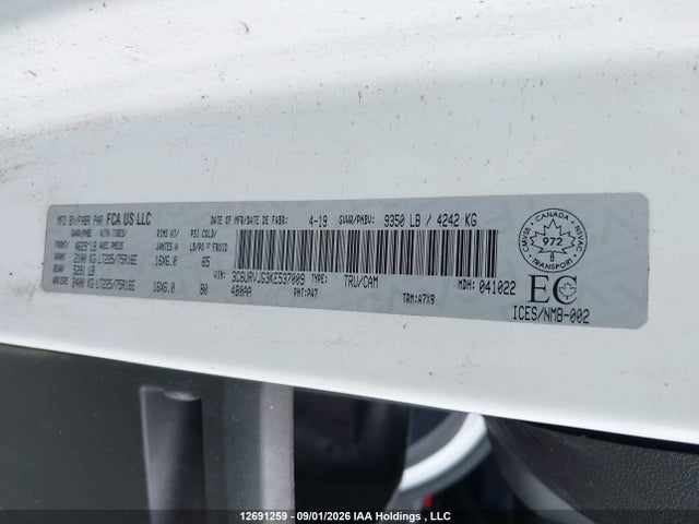 RAM Promaster 3500 3500 High 2019 3C6URVJG3KE537009 Image 9