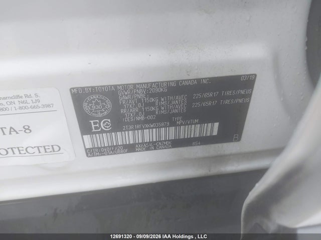 Aukcja sprzedaży 2019 Toyota Rav4 Xle/xle Premium, vin: 2T3R1RFVXKW035879, numer aukcji: 12691320