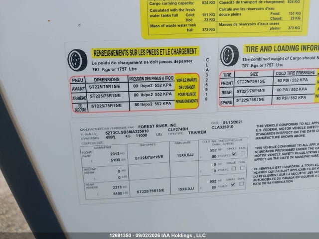 Coachmen Catalina 2021 5ZT3CLSB3MA325910 Image 9