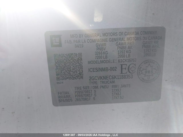 Chevrolet Silverado Ld K1500 Base/ls 2019 2GCVKNEC6K1188353 Image 9