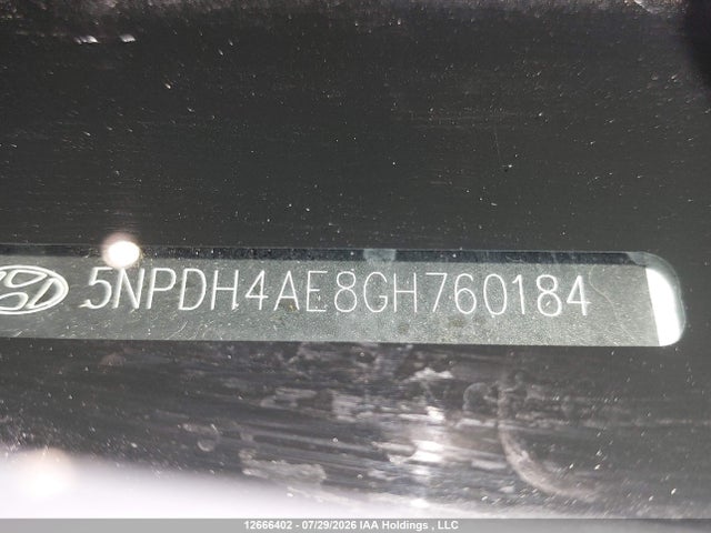 5NPDH4AE8GH760184 Hyundai ELANTRA GL